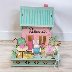 Martha Stewart LED Light Up Easter Bunny Die-cut Bakery Shop Wooden House Decor